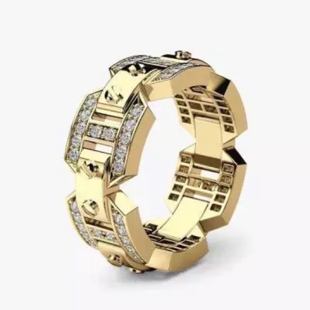 Men’s Modern Style White Diamond Ring